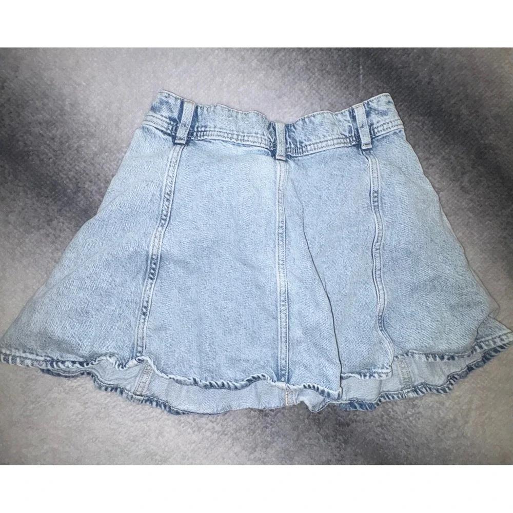 (CL) Gap Kids Girls Light Wash Denim Skater Mini Skirt 18 Light Blue Panel Skirt